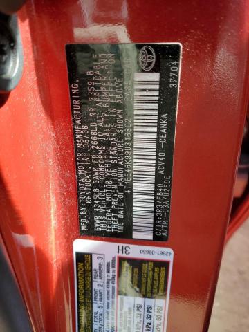 4T1BE46K99U316802 - 2009 TOYOTA CAMRY BASE RED photo 13