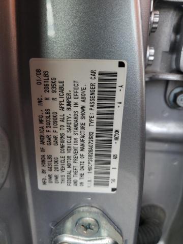 1HGCP26828A072682 - 2008 HONDA ACCORD EXL SILVER photo 12