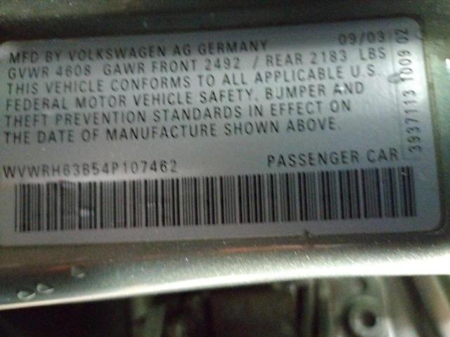 WVWRH63B54P107462 - 2004 VOLKSWAGEN PASSAT GLX Yaşıl foto 12