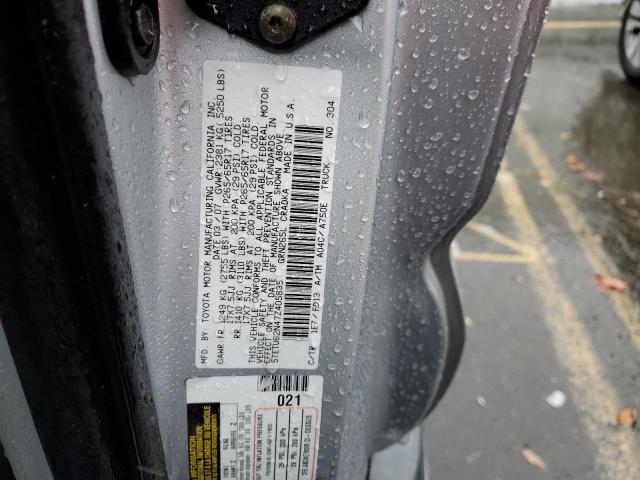 5TETU62N47Z405835 - 2007 TOYOTA TACOMA PRERUNNER ACCESS CAB SILVER photo 12