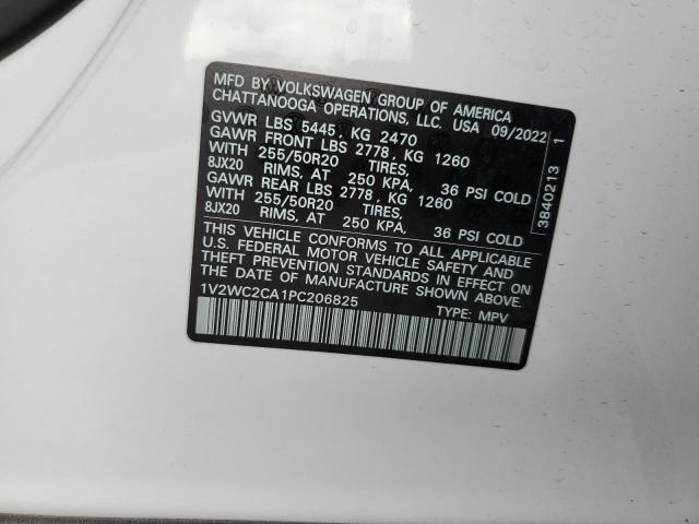 1V2WC2CA1PC206825 - 2023 VOLKSWAGEN ATLAS CROS SE أبيض صورة 13