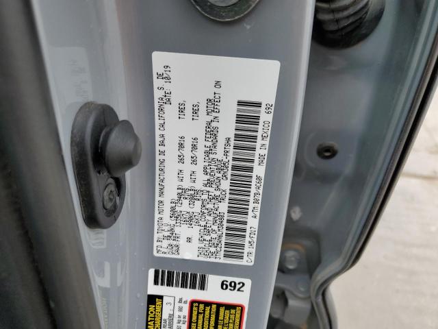 3TMCZ5AN6LM304803 - 2020 TOYOTA TACOMA DOUBLE CAB 灰色 照片 12