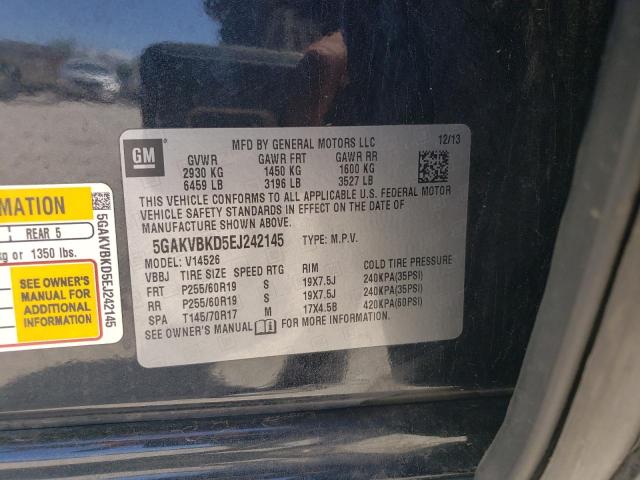 5GAKVBKD5EJ242145 - 2014 BUICK ENCLAVE შავი ფოტო 13