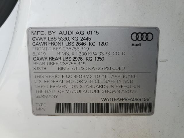 WA1LFAFP8FA088198 - 2015 AUDI Q5 PREMIUM PLUS WHITE photo 13