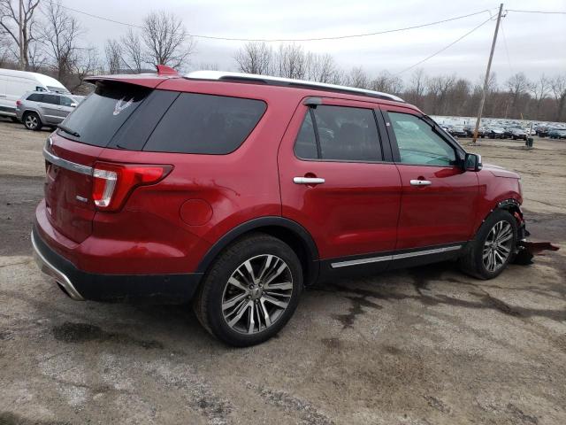 1FM5K8HT2HGB37050 - 2017 FORD EXPLORER PLATINUM RED photo 3