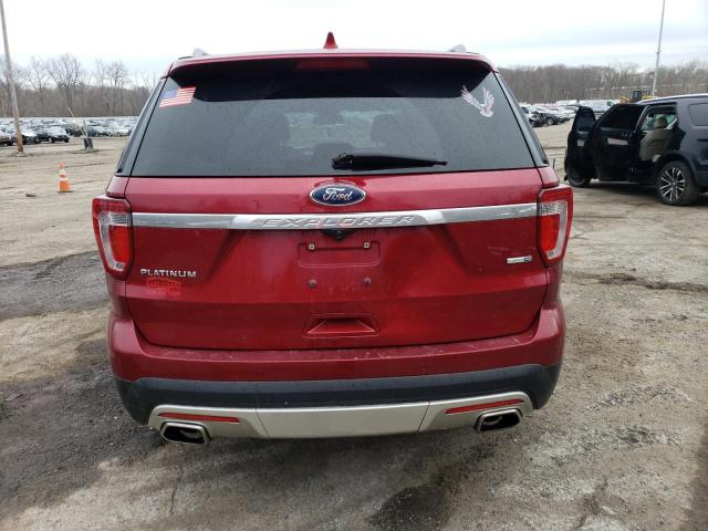 1FM5K8HT2HGB37050 - 2017 FORD EXPLORER PLATINUM RED photo 6