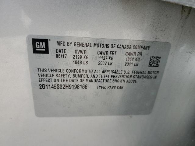 2G1145S32H9198166 - 2017 CHEVROLET IMPALA PREMIER SILVER photo 13