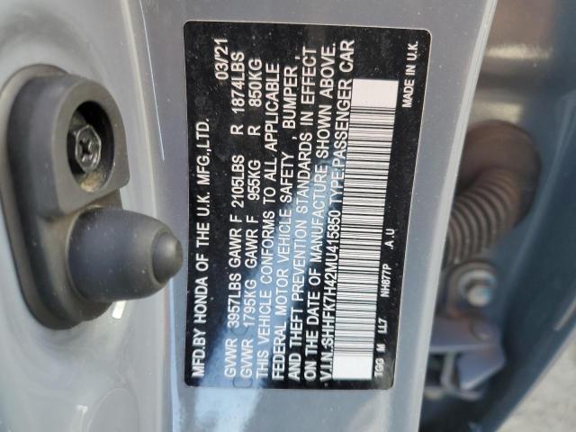SHHFK7H42MU415850 - 2021 HONDA CIVIC SPORT 灰色 照片 13