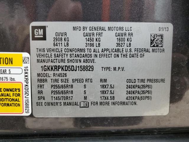 1GKKRPKD5DJ158829 - 2013 GMC ACADIA SLE SILVER photo 13