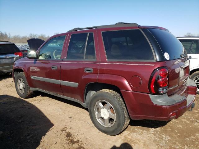 1GNDT13S042356770 - 2004 CHEVROLET TRAILBLAZE LS BURGUNDY photo 2