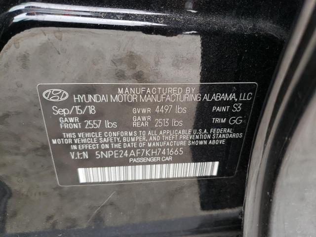 5NPE24AF7KH741665 - 2019 HYUNDAI SONATA SE BLUE photo 12