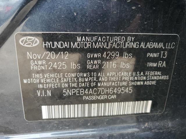 5NPEB4AC7DH649545 - 2013 HYUNDAI SONATA GLS BLUE photo 13