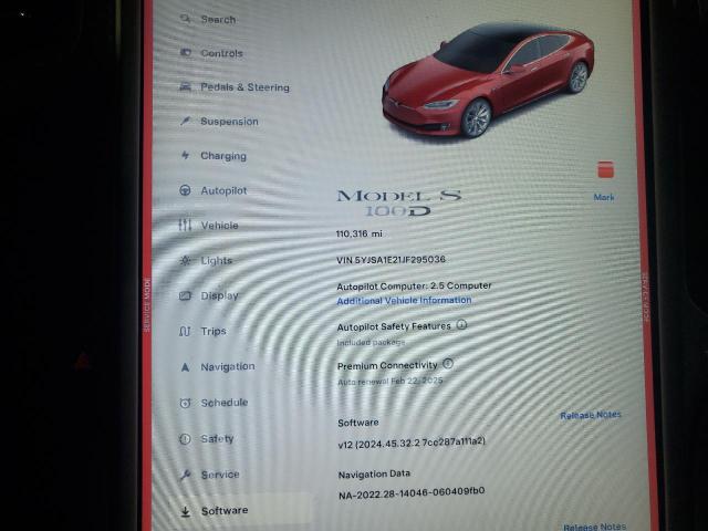 5YJSA1E21JF295036 - 2018 TESLA MODEL S RED photo 9