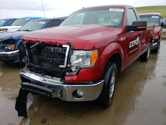 1FTMF1CM4EKD17117 - 2014 FORD F150 MAROON photo 1