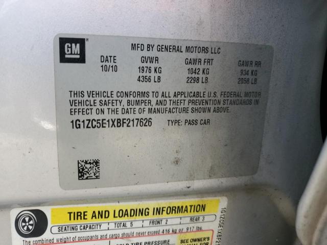 1G1ZC5E1XBF217626 - 2011 CHEVROLET MALIBU 1LT 银色 照片 13