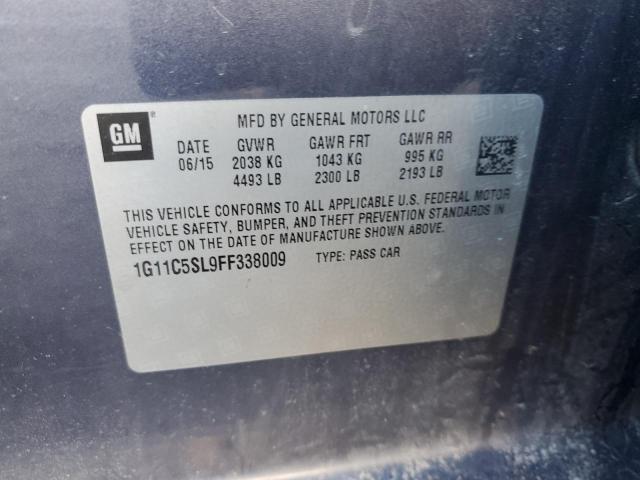 1G11C5SL9FF338009 - 2015 CHEVROLET MALIBU 1LT BLUE photo 12