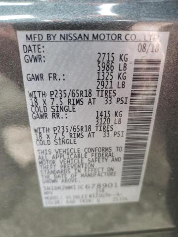 5N1DR2MM1JC678901 - 2018 NISSAN PATHFINDER S GRAY photo 12