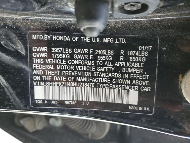 SHHFK7H48HU218476 - 2017 HONDA CIVIC SPORT 黑色 照片 13