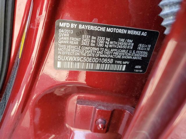 5UXWX9C50E0D10658 - 2014 BMW X3 XDRIVE28I RED photo 13