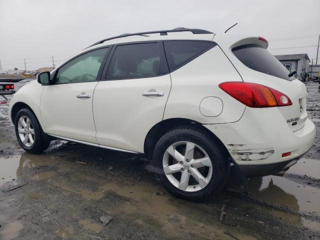 JN8AZ18W19W106237 - 2009 NISSAN MURANO S WHITE photo 2