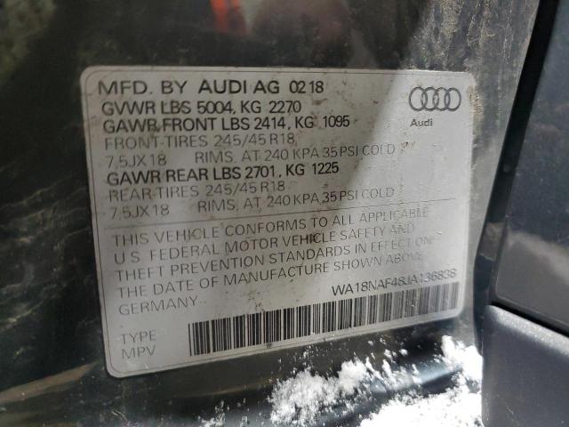 WA18NAF48JA136838 - 2018 AUDI A4 ALLROAD PREMIUM PLUS CHARCOAL photo 12