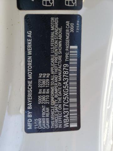 WBA3T7C5XG5A37879 - 2016 BMW 435 XI WHITE photo 12
