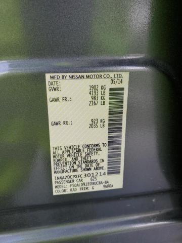 1N4AZ0CPXFC301214 - 2015 NISSAN LEAF S GRAY photo 12