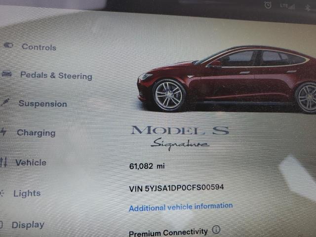 5YJSA1DP0CFS00594 - 2012 TESLA MODEL S Կարմիր լուսանկար 9