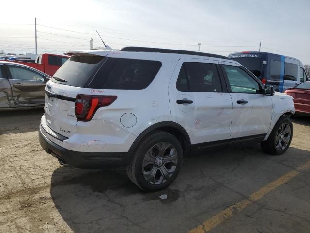 1FM5K8GT4JGB98777 - 2018 FORD EXPLORER SPORT WHITE photo 3