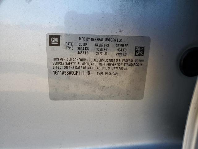 1G11A5SA0GF111118 - 2016 CHEVROLET MALIBU LIM LS Gümüş fotoğraf 12