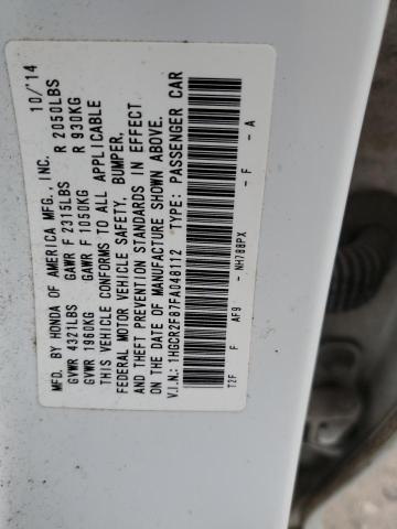 1HGCR2F87FA048112 - 2015 HONDA ACCORD EXL WHITE photo 12