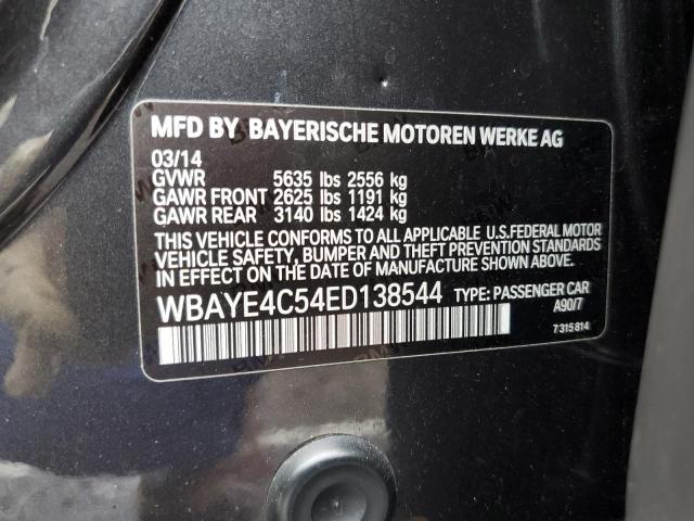 WBAYE4C54ED138544 - 2014 BMW 740 LI GRAY photo 12