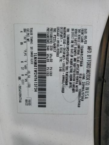 1LNHM81W24Y613734 - 2004 LINCOLN TOWN CAR EXECUTIVE Weiß Foto 12