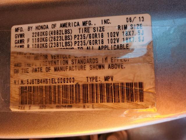 5J8TB4H51EL006203 - 2014 ACURA RDX TECHNOLOGY SILVER photo 13