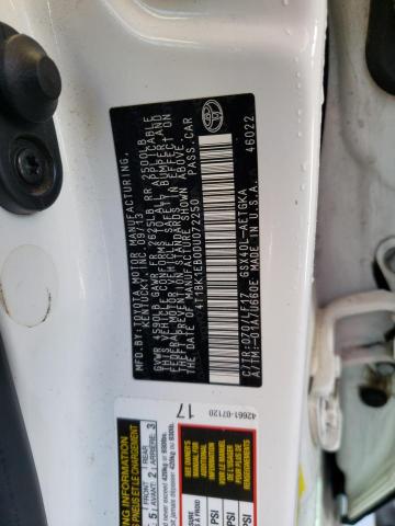 4T1BK1EB0DU072250 - 2013 TOYOTA AVALON BASE 白色 照片 12