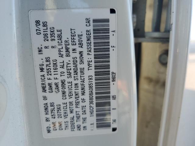 1HGCP36808A085193 - 2008 HONDA ACCORD EXL WHITE photo 13