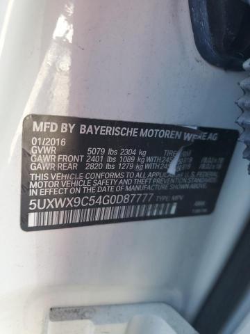 5UXWX9C54G0D87777 - 2016 BMW X3 XDRIVE28I WHITE photo 12