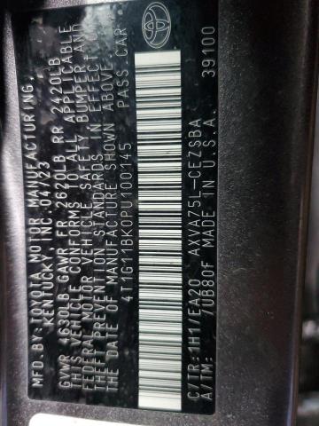 4T1G11BK0PU100145 - 2023 TOYOTA CAMRY SE NIGHT SHADE GRAY photo 12