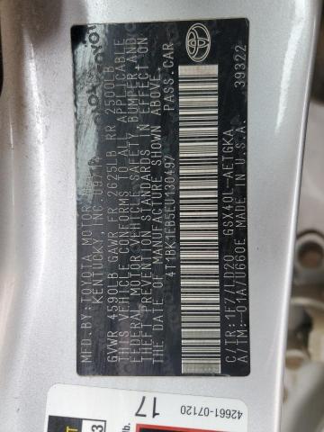 4T1BK1EB5EU130497 - 2014 TOYOTA AVALON BASE ვერცხლისფერი ფოტო 12