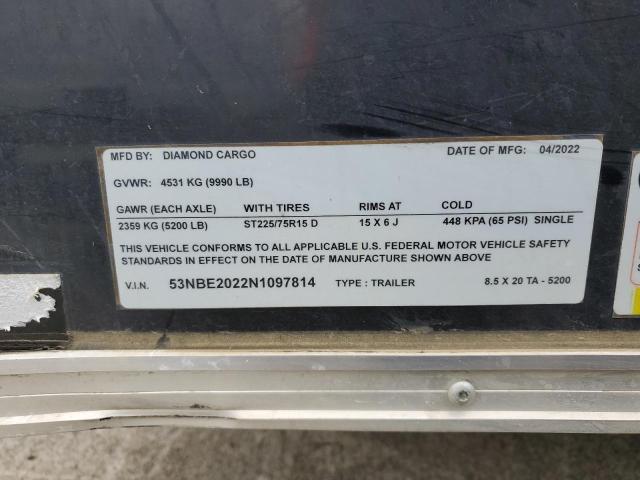 53NBE2022N1097814 - 2022 OTHER TRAILER BLACK photo 10