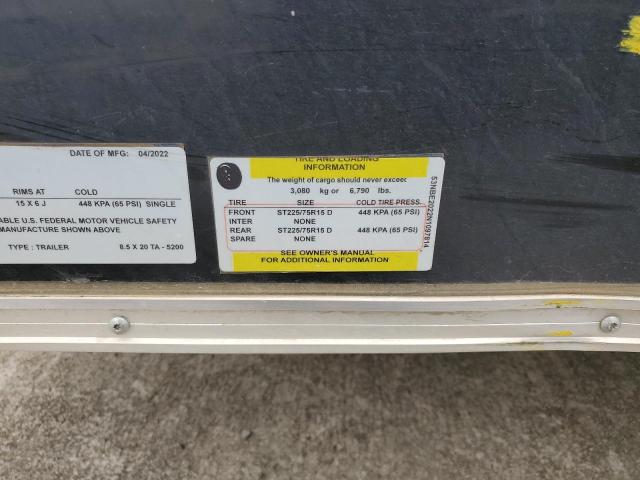 53NBE2022N1097814 - 2022 OTHER TRAILER BLACK photo 8