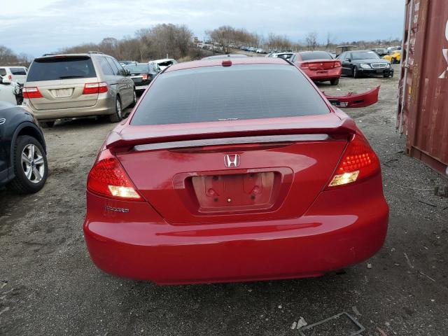 1HGCM72687A021101 - 2007 HONDA ACCORD EX RED photo 6