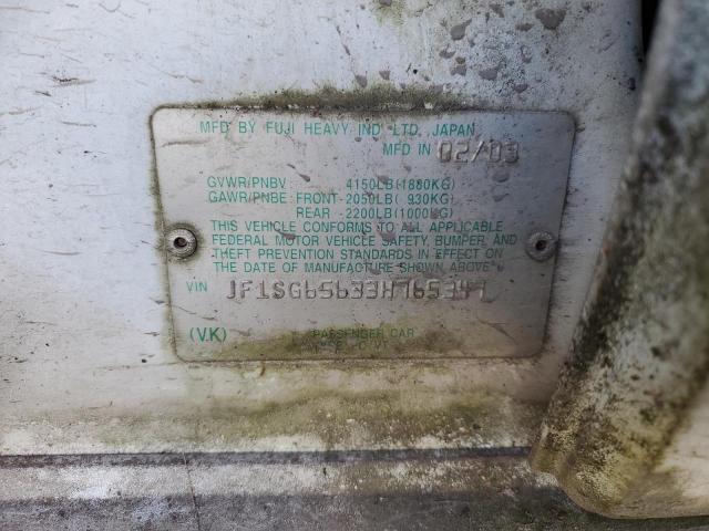 JF1SG65633H765347 - 2003 SUBARU FORESTER 2.5XS თეთრი ფოტო 12