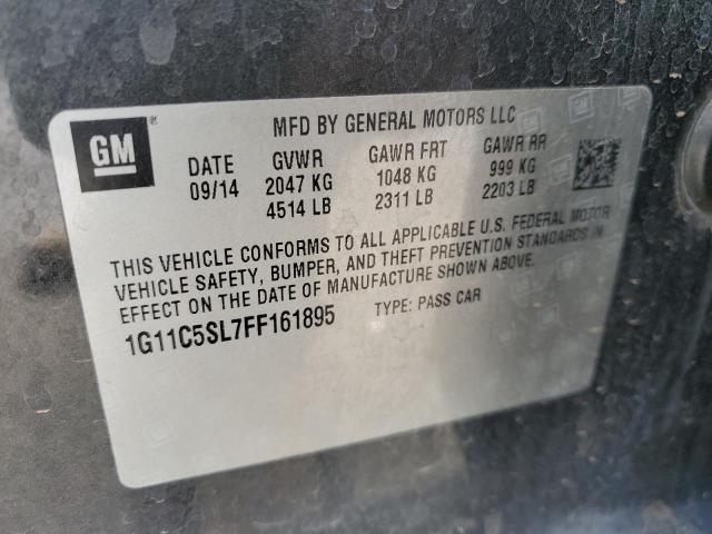 1G11C5SL7FF161895 - 2015 CHEVROLET MALIBU 1LT GRAY photo 12