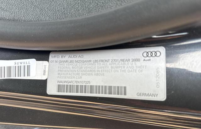 WAUWGAFC7EN107325 - 2014 AUDI A7 PREMIUM PLUS GRAY photo 10