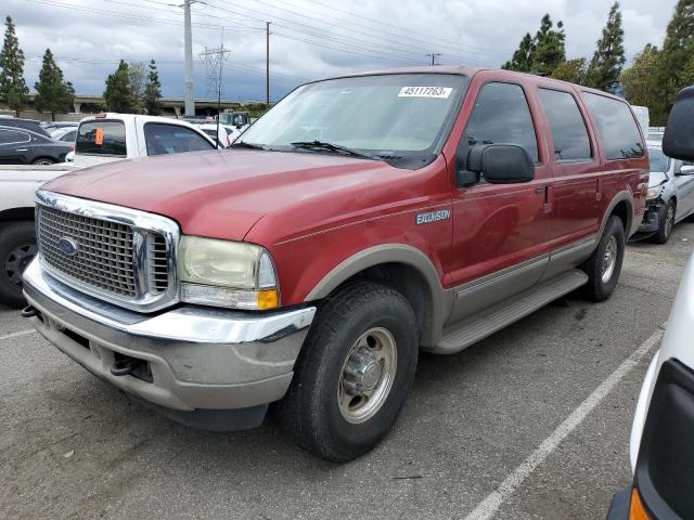 1FMNU42S72ED08381 - 2002 FORD EXCURSION LIMITED RED photo 1