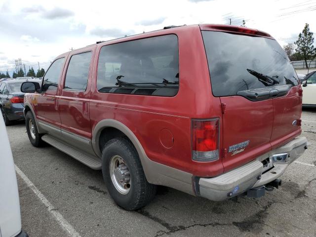 1FMNU42S72ED08381 - 2002 FORD EXCURSION LIMITED RED photo 2
