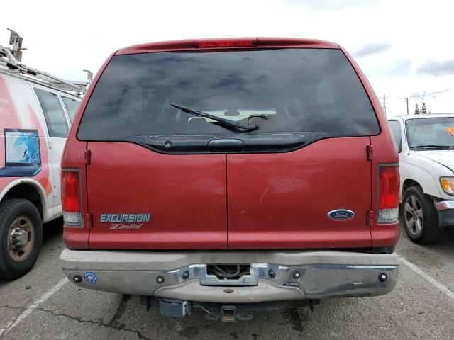 1FMNU42S72ED08381 - 2002 FORD EXCURSION LIMITED RED photo 6