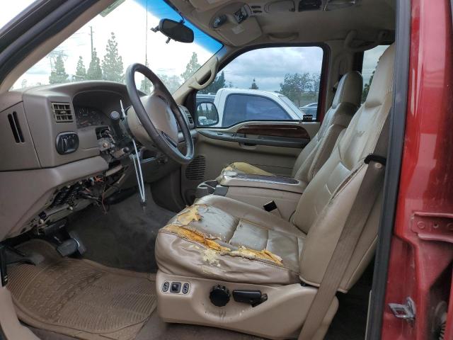 1FMNU42S72ED08381 - 2002 FORD EXCURSION LIMITED RED photo 7