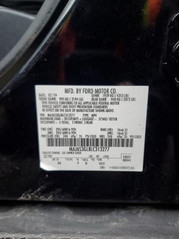 MAJ6S3GL8LC313277 - 2020 FORD ECOSPORT SE შავი ფოტო 13